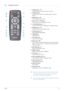 Page 21Using3-3
3-3 Remote Control 
1. POWER Button () 
Use this button for turning the product on and off. 
2. SOURCE Button 
Used to check or select the connection status of external 
devices.
3. MENU Button  ()
Used to display Menu Screen.
4. Move ( )/ ( ) Button  
Used to move to or select each menu item.
5. V. KEYSTONE Button  ()
Use this when the screen is displayed in a trapezoid shape. 
6. REWIND button ()
Rewind the movie in the Media.P mode. 
7. PAGE DN button ()
Use to select the previous file. 
8....