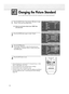 Page 5252
Changing the Picture Standard
You can select the type of picture which best corresponds to your viewing requirements.
1
Press the MENU button. Press the ▲or ▼button to select
“Picture”, then press the ENTER button.
2
Press the ENTER button again to select “Mode”.
3
Press the ENTER button.
Press the ▲or ▼ button to select the desired picture 
mode (Dynamic, Standard, Movie, Custom), then press 
the ENTER button.
4
Press the EXIT button to exit.
•Choose Dynamic for viewing the TV during the day or when...