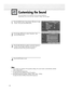 Page 6666
Customizing the Sound
The sound settings can be adjusted to suit your personal preference.
(Alternatively, you can use one of the “automatic” settings. See next page.)
1
Press the MENU button. Press the ▲or ▼button to select
“Sound”, then press the ENTER button.
2
Press the ▲or ▼button to select “Equalizer”, then
press the ENTER button.
3
Press the œor √button to select a particular frequency
to adjust. Press the ▲or ▼button to increase or 
decrease the level of the particular frequency.
4 
Press the...