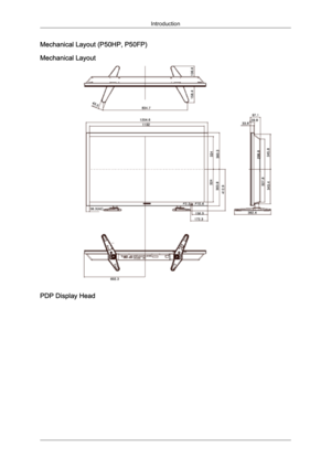 Page 18Mechanical Layout (P50HP, P50FP)
Mechanical Layout
PDP Display Head Introduction 