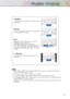 Page 4343
Notes
•In TV, VIDEO, S-VIDEO and Component (480i) modes, all screen modes can be selected.
(16:9 
➞Panorama ➞Zoom ➞4:3).
•In DVI mode, only 16:9 & 4:3 modes can be selected.
•In Component (480p, 720p. 1080i) modes, Panorama mode can’t be selected.
•In Component (480p, 720p. 1080i) modes, you can move the picture on screen by pressing
the ▲or ▼button. (All screen modes)
•Changing the screen size to Normal, or Zoom during PIP mode will cause the PIP window to
disappear.
16:9(W 16:9(W
ide) ide)
16:9...