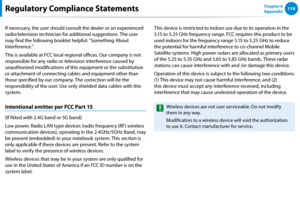 Page 119118Chapter 6 
Appendix
If necessary, the user should consult the dealer or an experienced 
radio/television technician for additional suggestions. The user 
may find the following booklet helpful: “Something About 
Interference.”
This is available at FCC local regional offices. Our company is not 
responsible for any radio or television interference caused by 
unauthorized modifications of this equipment or the substitution 
or attachment of connecting cables and equipment other than 
those specified by...