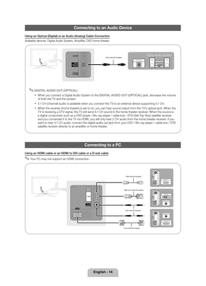 Page 14English - 14
Connecting to an A\ludio De\fice
\f