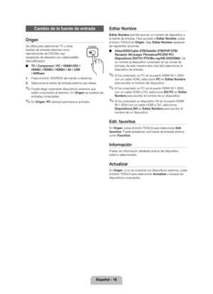 Page 41Español - 16
Cambio de la fuente\l de entrada
