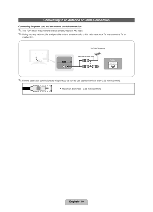 Page 10English - 10
Connecting to an A\lntenna or Cable Con\lnection

\f