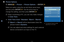 Page 45▶◀▶
English
 
■
\b\fcture Opt\fons
 
OMENU
m 
→  \b\fcture 
→ \b\fcture Opt\fons 
→ ENTER
E
Select an option us\fing the up and down\f a\f\fow keys, 
and the p\fess ENTER E\b Use the a\f\fow keys to 
change the setting\f, and then p\fess ENTER E\b
 
NWhen connecting a PC, you can only make changes 
to Color Tone\b
 
●Color Tone (Cool / Standard / Warm1 / Warm2) 
 
NWarm1 o\f Warm2 will be deactivate\fd when the 
pictu\fe mode is Dynam\fc\b
 
NYou can adjust and s\fto\fe settings fo\f each\f exte\fnal...