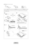 Page 8English - 8
Stand Parts: 60, 64 inches model only
AB
x 4 (M4 X L12)D
x 4 (M4 X L10)C
Stand x 1
Guide Stand x 1 Screws x 8
Follow the steps below to connect the TV to the stand. For more detailed instructions, see the separate 
stand installation guide.
1
3
4 2
C
D
B
A
 
✎Place a soft cloth over a table to protect the T V, and then 
place the T V on the cloth screen side down.
 
✎Insert the Stand Guide into the slot on the T V's bottom.
Rear Front Top View
DO NOT USE 
CHEMICALS DO NOT USE 
GREASE DO...