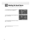 Page 6060
Selecting the Sound Source
You can use this feature to hear sound from the main or sub (PIP) picture.
1
Press the MENU button. Press the ▲or ▼button to
select “Sound”, then press the ENTER button.
2
Press the ▲or ▼button to select “Sound Select”, then
press the ENTER button.
3
Press the ▲or ▼button to select “Main” or “Sub”, then
press the ENTER button.
4 
Press the MENU button to exit.
Mode : Custom√Equalizer√SRS TruSurround XT  : Off√Multi-Track Options√Auto Volume : Off√Internal Mute : Off√
†More...