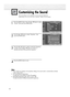 Page 66Customizing the Sound
The sound settings can be adjusted to suit your personal preferences.
(Alternatively, you can use one of the “automatic” settings. See next page.)
66
1
Press the MENU button. Press the ▲or ▼button to select
“Sound”, then press the ENTER button.
2
Press the ▲or ▼button to select “Equalizer”, then
press the ENTER button.
3
Press the œor √button to select a particular frequency
to adjust. Press the ▲or ▼button to increase or 
decrease the level of the particular frequency.
4 
Press the...