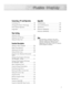 Page 7Connecting a PC and Operation
Connecting a PC ........................................90
Changing the Position of the Image ..............94
Picture Quality Adjustment ............................95
Image Reset ................................................98
Time Setting
Setting the Clock ......................................100
Setting the On/Off Timer............................102
Setting the Sleep Timer ..............................103
Function Description
Selecting a Menu Language...