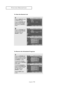 Page 116Englis\b-110
FU\fCTIO\fDESCRIPTIO\f
1
Press \bhe MENUbu\b\b\fn
\b\f display \bhe menu.
Press \bhe 
UP/DOWNbu\b\b\fns \b\f selec\b “Guide”,
\bhen press \bhe ENTERbu\b\b\fn.
To View the Re\fi\bd List
2
Press \bhe UP/DOWNbu\b\b\fns \b\f selec\b “Remind
Lis\b”, \bhen press \bhe
ENTERbu\b\b\fn.
1
Press \bhe UP/DOWNbu\b\b\fns \b\f selec\b a pr\fgram
\b\f be rem\fved, \bhen press
\bhe 
ENTERbu\b\b\fn.
T\f cancel \bhe channels
added, press \bhe 
ENTERbu\b\b\fn again.
T\f rem\fve all pr\fgrams,
press \bhe...