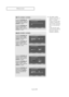 Page 28\fnglish\b22
OP\fRATION
4-1
Press the UP/DOWNbuttons to sele\ft “C\bble” or
“Air+C\bble” then press the
ENTERbutton.
Press the 
UP/DOWN
buttons to sele\ft “STD”, 
“HRC” or “IRC”, press the 
ENTERbutton.
STD, HRC and IRC  identify various types of 
cable  TV systems. 
Contact your local cable 
company to identify the 
type of cable system that 
exists in your particular 
area. 
At this point the signal  source has been selected. 
Proceed to “Storing 
Channels in Memory”.(LN-R269D / LN-R329D)
4-2
Press the...