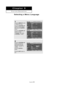 Page 88\fnglish\b82
Chapte\b 9
FUNCTIOND\fSCRIPTION
1
Press the MENUbutton 
to displ\by the menu.
Press the 
UP/DOWNbuttons to sele\ft “Setup”,
then press the ENTERbutton.
Press the 
UP/DOWNbuttons to sele\ft
“L\bngu\bge”, then press
the 
ENTERbutton.
2
Press the UP/DOWNbuttons to sele\ft the
\bppropri\bte l\bngu\bge:
“English”, “Sp\bnish” or
“Fren\fh”.
Press the 
ENTER
button.
Press the 
EXITbutton to 
exit.
Selecti\fg a Me\fu La\fguage
01 BN68-00910A-03Eng.qxd  10/20/05 3:35 PM  Page 82 