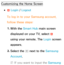 Page 304Customizing the Home Screen
 
●a  Login / 
Logout
To log in to your Samsung account, 
follow these steps: 1.  
With  the  Smart Hub main screen 
displayed on your TV, select  a 
using your remote. The Login screen 
appears.
2.  
Select  the 
^ next to the Samsung 
Account.
 
NIf you want to input the Samsung  