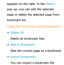 Page 398appears on the right. In the Option 
pop-up, you can edit the selected 
page or delete the selected page from 
bookmark list.
Using the Tools menu with Bookmarks
 
●Delete All
Delete all bookmark lists.
 
●Add to Bookmark
Sets the current page as a bookmark.
 
●Import bookmarks
You can import a bookmark file  