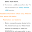 Page 494device from the TV.
 
NTo remove a USB device from the TV, 
we recommend use Safely Remove 
USB function.
Read this information before using  AllShare 
Play  with a USB device.
Restrictions and Cautions  
Œ Before connecting your device to the 
TV, please back up your files ensure 
against file damage or data loss. 
SAMSUNG is not responsible for any  