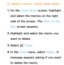 Page 398To delete a memo, follow these steps:1.  
On  the  Cover Story screen, highlight 
and select the memos on the right 
side of the screen. The Story of the 
Day  screen appears.
2.  
Highlight and select the memo you 
want to delete.
3.  
Select 
T Tools.
4.  
In  the  Tools menu, select Delete . A 
message appears asking if you want 
to delete the memo. 