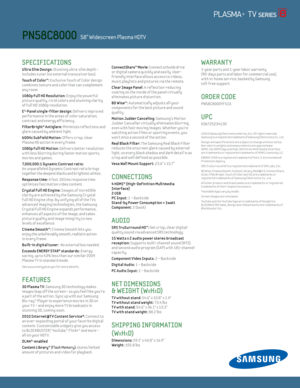 Page 2SPECIFICATIONS 
U ltra Slim design: Stunning ultra-slim depth –  
includes tuner (no external transceiver box).
Touch of Color™: E xclusive Touch of Color design 
combines texture and color that can complement 
any room.
1080p Ful l H d Resolut ion: Enjoy the powerful 
picture quality, v iv id colors and stunning clar ity 
of Ful l HD 1080p resolut ion.
E
3-Panel single-f ilter design: Delivers improved 
performance in the areas of color saturat ion, 
contrast and energy eff iciency.
FilterBright®...