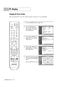 Page 108PC Display
English - 108
Changing the Picture Position
After connecting the TV to your PC, adjust the position of picture if it is not well-aligned.
1
Press the SOURCE button to select “PC”.
2
Press the MENU button.
Press the …or †button to
select “Setup”, then press
the ENTER button.
3
Press the …or †button to
select “PC”, then press the
ENTER button.
4
Press the …or †button to
select “Position”, then press
the ENTER button.
5
Adjust the position of picture
by pressing the …/†/œ/√
button.
Press the EXIT...