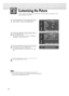 Page 40Customizing the Picture
You can use the on-screen menus to change the Contrast, Brightness, Sharpness, Color, 
and Tint settings of your PDP.
40
1 
Press the MENU button. Press the ▲or ▼button to
select “Picture”, then press the ENTER button.
2
Press the ▲or ▼button to select “Custom”, then
press the ENTER button.
You will also see the items “Contrast”, “Brightness”,
“Sharpness”, “Color” and “Tint”.
3
Press the ▲or ▼ button to select the item you wish
to change, then press the ENTER button. 
Press the...