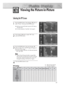 Page 47Selecting the PIP Screen
1 
Press the MENU button. Press the ▲or ▼button to
select “Picture”, then press the ENTER button. 
2 
Press the ▲or ▼button to select “PIP”, then 
press the ENTER button. 
3
Press the ENTER button, then press the ▲or ▼
button to select “On”. The PIP image will appear in 
the corner of the screen.
•Pressing the ▲or ▼button will alternate between 
“On” and “Off”.
Note
•Check if the V-Chip Lock (refer to page 98) is  
ON if the PIP On/Off will not function. PIP does  
not function...