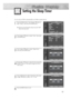 Page 85You can set your PDP to automatically turn off after a preset interval.
1
Press the MENU button. Press the ▲or ▼button to
select “Setup”, then press the ENTER button.
2 
Press the ▲or ▼button to select “Time”, then press
the ENTER button.
3 
Press the ▲or ▼button to select “Sleep Timer”,
then press the ENTER button.
4
Press the ▲or ▼button to select the time interval for
the PDP to stay on. The interval ranges from 30 to 
180 minutes.
5 
Press the √button to select “Activation”, then press
the ▲or...