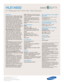 Page 2Samsung Electronics America, Inc.
105 Challenger Road
Ridgefield Park, NJ 07660-0511
Tel (201) 229-4000 • 1-800-SAMSUNG
www.samsung.com
Features
Cinema Smooth™ 120Hz Light EngineSamsung is the worldwide leader in creat-
ing light engines that harness DLP®HDTV
technology from Texas Instruments.
Samsung’s Cinema Smooth light engine
brings together the right optics, electronic
circuitry and replaceable light source to
create a brilliant picture that’s more lifelike
and much closer to film. In its latest...