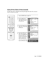 Page 1271
Press the SOURCE button to select “PC”.
2
Press the MENU button.
Press the …or †button to
select “Setup”, then press
the ENTER button.
3
Press the …or †button to
select “PC”, then press the
ENTER button.
4
Press the …or †button to
select “Auto Adjustment”,
then press the ENTER button.
The picture quality and
position are automatically
adjusted, and the picture
returns to original view
about a few seconds later.
Press the EXIT button to exit.
English - 127
Setup
Language :...