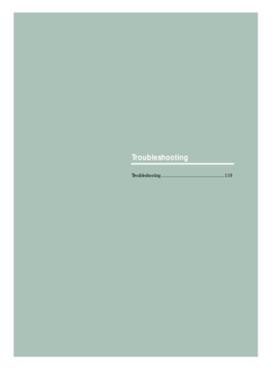 Page 111Troubleshooting
Troubleshooting ................................................110
BN68-00665D-01_100~109  9/1/04  3:07 AM  Page 109  