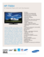 Page 1TV/Video
• FilterBright™ anti-reflection filter
• Powerful anti-burn-in technology
• NTSC/ATSC tuner with Clear-QAM
• Power save feature
• Energy Star
®Compliant
• Game mode
• Silhouette editor (False Contour Reduction)
• Natural True Color with 18 bit color 
processing
• 15,000:1 contrast ratio
• 1365(H) x 768(V) pixel resolution
• Consumer Electronic Control Compliant
(HDMI-CEC)
Audio
• 10-watts per channel built-in audio amplifier
• SRS TruSurround XT™
Connections
Rear A/V
• 3 HDMI — High Definition...