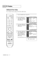 Page 112PC Display
English - 112
Initializing the Picture Settings
You can replace all picture settings with the factory default values.
1
Press the SOURCE button to select “PC”.
2
Press the MENU button.
Press the …or †button to
select “Setup”, then press
the ENTER button.
3
Press the …or †button to
select “PC”, then press the
ENTER button.
4
Press the …or †button to
select “Image Reset”, then
press the ENTER button.
The picture settings are
replaced with the factory
default values.
Press the EXIT button to...