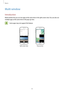 Page 32Basics
32
Multi window
Introduction
Multi window lets you run two apps at the same time in the split screen view. You can also run 
multiple apps at the same time in the pop-up view.
Some apps may not support this feature.
Split screen viewPop-up view  
