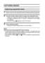 Page 4845English
CAPTURING IMAGES
Capturing sequential shots
1 Set the camera to the sequential shots shooting mode (see page 42). 
2 Press the shutter release button to capture the sequential shots. 
hImages are captured as long as the shutter release button is pressed. 
hAn image is captured every 0.7 second. A maximum of four images
are captured.
hDuring shooting,   appears in the LCD monitor. 
3 Finish capturing images. 
hRelease the shutter release button to end recording. 
NOTE 
About the focus during...