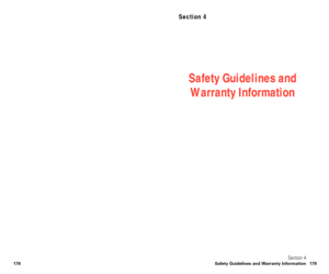 Page 95Section 4
Safety Guidelines and Warranty Information 179
Section 4
178
Safety Guidelines and
Warranty Information 