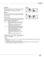 Page 47
47

Setting
Ceiling 
Rear 
Ceiling
When  this  function  is  set  to  “On,”  the  picture  will  be  top/
bottom  and  left/right  reversed.  This  function  is  used  to 
project the image from a ceiling-mounted projector.
Rear
When this function is set to “On,” the picture will be left/right 
reversed.  This  function  is  used  to  project  the  image  from 
rear of the screen.
Input search
This  function  detects  the  input  signal  automatically.  When 
a  signal  is  found,  the  search  will...