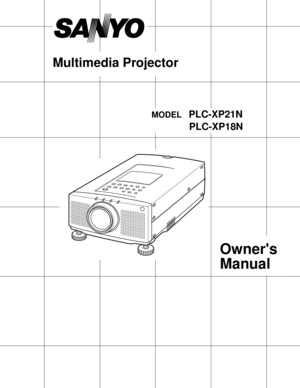 Page 1Multimedia Projector
MODELPLC-XP21N          
Owners
Manual
PLC-XP18N           