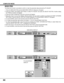 Page 44OK ?
Ye s
No630
1056
47
4
Stored1
Stored
44
MAIN MENU DISPLAY
PC ADJUSTMENT
DISPLAY
MODE FREE
The Mode free function is provided to confirm or clear the parameter data produced by PC ADJUST.
1. Press the MENU BUTTON and the MAIN MENU DISPLAY dialog box will appear.
2. Press the POINT LEFT/RIGHT BUTTON(s) to select PC ADJUST and press the SELECT BUTTON. Another dialog
box Where to reserve will appear.
3. Press the POINT DOWN BUTTON and a red arrow will appear.
4. Move the arrow to one of the Modes (Stored...