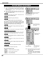 Page 3434
VIDEO MODE
PICTURE IMAGE ADJUSTMENT
Each of the keys operates as follow.
Press the MENU button and the ON-SCREEN MENU will
appear.  Press the POINT LEFT/RIGHT buttons to select IMAGE
and press the SELECT button.  Another dialog box IMAGE
MENU will appear. 1
Closes IMAGE MENU.
Point to button to lighten the image, and select to deepen the
image.  (From 0 to 63.)
Point to button to increase purple, and select to increase green.
(From 0 to 63.)
Point to button to decrease contrast, and select to...