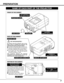 Page 77
PREPARATION
NAME OF EACH PART OF THE PROJECTOR
BOTTOM OF THE CABINET
BACK OF THE CABINET
HOT AIR EXHAUSTED !
Air blown from the exhaust vent is hot.
When using or installing the projector, the
following precautions should be taken.
Do not put a flammable object near this vent.  
Keep the rear grills at least 3’(1m) away from
any object, especially heat-sensitive object.
Do not touch this area, especially screws
and metallic parts.  This area will become
hot while the projector is used.
This...