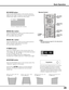 Page 29
9

Press the NO SHOW button on the remote control to 
black out the image. To restore to normal, press the NO 
SHOW button again or press any other button.
NO SHOW button
KEySTONE button
Reduce  the  upper  width  with Point e button. Re d u c e   t h e   l owe r   w i d t h with Point d button.  Reduce  the  left  part  with Point 7 button.  Reduce  the  right  part  with Point 8 button.  
• The white arrows indicate that there is no correction.
•  A red arrow indicates the direction of...