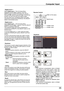 Page 35
35

Computer	Input
Select	Digital	zoom	+.	The	On-Screen	Menu	disappears	and	D.	zoom	+	appears.	Press	the	SELECT 	button	to	expand	the	image	size.	Use	the	Point	▲▼◄►	buttons	to	pan	the	image.	 The	Panning	function	can	work	only	when	the	image	is	larger	than	the	screen	size.	A	projected	image	can	be	also	expanded	by	pressing	the	D.ZOOM	▲	or	the	SELECT 	button	on	the	remote	control.	
To	exit	the	Digital	zoom	+/–	mode,	press	any	button	except	the	D.ZOOM	▲▼	buttons,	SELECT	and	Point	buttons.
Digital	zoom	+...