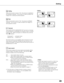 Page 4949
Setting
Ceiling 
Rear 
Ceiling
When this function is set to “On,” the picture is top/bottom 
and left/right reversed.  This function is used to project the 
image from a ceiling-mounted projector.
Rear
When this function is set to “On,” the picture is left/right 
reversed.  This function is used to project the image to a 
rear projection screen.
Terminal
The COMPUTER IN 2/MONITOR OUT terminal on the back 
of the projector is switchable for computer input or monitor 
output (p.10).  Select Computer 2...