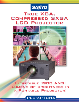 Page 1True XGA, 
Compressed SXGA 
LCD ProjectorTrue XGA, 
Compressed SXGA 
LCD Projector
PLC-XP10NA
Incredible 1900 ANSI
Lumens of Brightness in
a Portable Projector! 