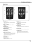 Page 1515
Remote Control
!6
!5
!9
!7
!8
!8	ZOOM ed buttons
  Zoom in and out the images (p.32).
!5	D .ZOOM button
  Select the Digital zoom +/- mode and resize the 
image (p.44).
!9	FOCUS buttons
  Adjust the focus (p.32).
@1	FILTER button
   Scroll the filter (p.33).
@3	FREEZE button
  Freeze the picture on the screen (p.33).
!7	KEy STONE button
  Correct keystone distortion (p.33).
@0 RESET/ON/ALL-OFF switch
  When using the remote control, set this switch to 
“ON.” Set it to “ALL OFF” for power saving when...