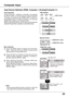 Page 25
25

Basic OperationComputer Input 
Choose  Computer  1  (Analog)  or  Computer  2  by  pressing the  INPUT  button  on  the  top  control  or  choose  Computer 1 ( A n a l o g )  b y  p r e s s i n g  t h e  C O M P U T E R  1  b u t t o n  o n the  remote  control  or  choose  computer  2  by  pressing COMPUTER 2 button on the remote control. Before using these buttons, correct input source should be selected through Menu operation as described below.
Input Source Selection (RGB: Computer 1...