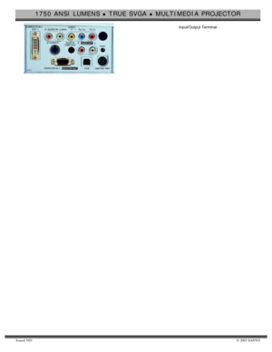 Page 21750 ANSI LUMENS z TRUE SVGA z MULTIMEDIA PROJECTOR
Issued 3/03© 2003 SANYO
Input/Output Terminal 