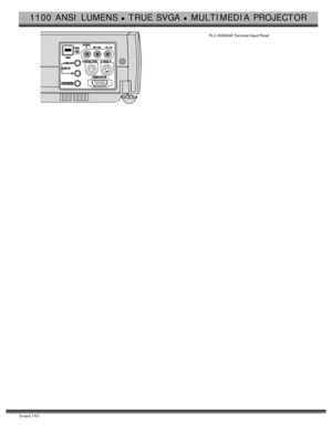 Page 21100 ANSI LUMENS z TRUE SVGA z MULTIMEDIA PROJECTOR
Issued 1/03
PLC-SW20AR Terminal Input Panel 