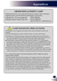 Page 40English
39
English
Appendices
ORDER REPLACEMENT LAMP
Replacement lamp can be ordered through your dealer. When ordering a 
projection lamp, give the following information to the dealer.
■ Model No. of your projector  : PDG-DSU30
■ Replacement Lamp Type No.  : POA-LMP133
      (Service Parts No. CHSP8CS01GC01)
LAMP HANDLING PRECAUTIONS
This projector uses a high-pressure lamp which must be handled carefully\
 and 
properly.
Improper handling may result in accidents, injury, or create a fire hazard.
■...