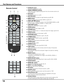 Page 14
Remote Control
Part Names and Functions
!6 LIGHT button
  Lights the buttons on the remote control for about 10 seconds.
t MENU button
  Opens or closes the On-Screen MENU. (pp.26, 27)
y POINT ed 7 8 buttons
   –  Select an item or adjust the value in the ON-SCREEN MENU. (p.26)
   –Pan the image in DIGITAL ZOOM +/– mode. (p.44)
u LENS SHIFT button
  Selects the LENS SHIFT function. (p.29)
@0 FOCUS buttons
  Adjusts the focus. (p.29)
i ZOOM buttons
  Zoom in and out the images. (p.29)
!0 FREEZE button...