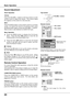 Page 244
Basic Operation
Press the VOLUME+/– buttons on the top control or on the 
remote  control  to  adjust  the  volume.    The  volume  dialog 
box appears on the screen for a few seconds.
Press the MUTE button on the remote control to cut off the 
sound.    To  restore  the  sound  to  its  previous  level,  press 
the MUTE button again or press the VOLUME +/– buttons.
Mute function is also effective for AUDIO OUT jack. Volume
Mute
Direct Operation
Sound Adjustment
1
2
Press  the  MENU  button  to...